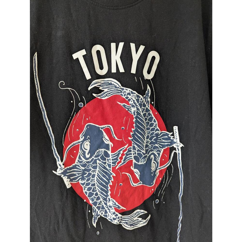 FAZE 1 Tokyo Pisces Koi Samurai Streetwear skate style Black T-Shirt 2XL - Picture 3 of 6